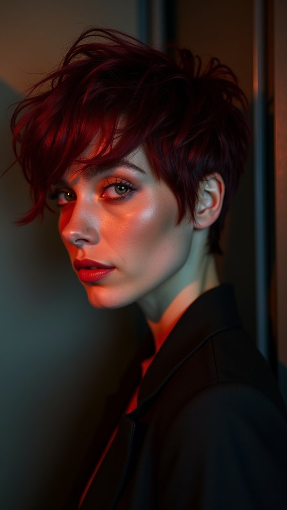 Burgundy Red Pixie