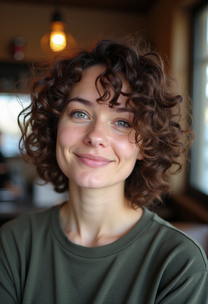 Curly Bob with Tousled Texture
