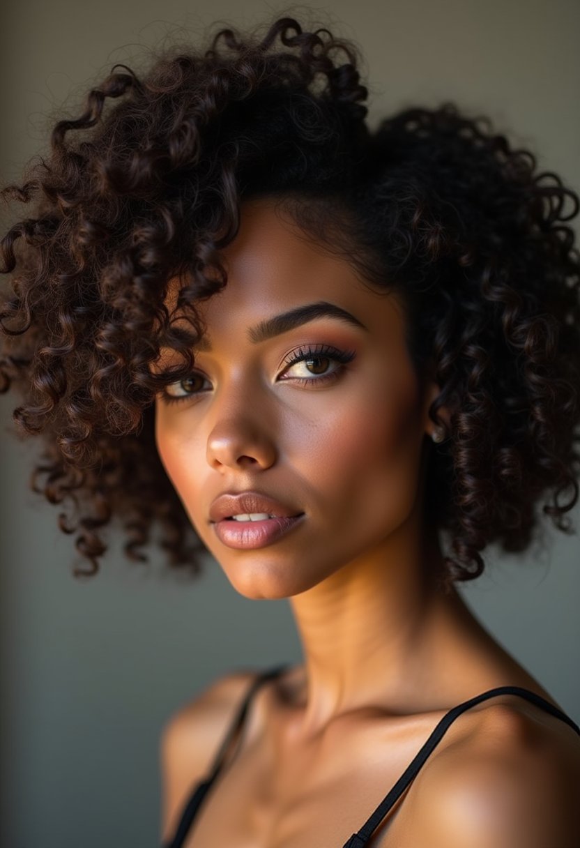 Curly Bob with Deep Side Part
