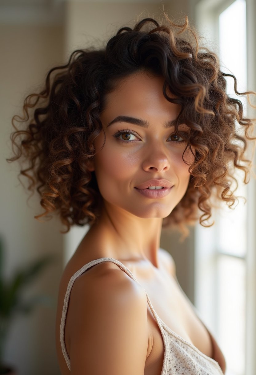 Curly Bob with Textured Ends