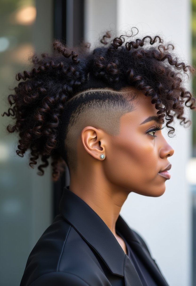 Curly Bob with a High Fade