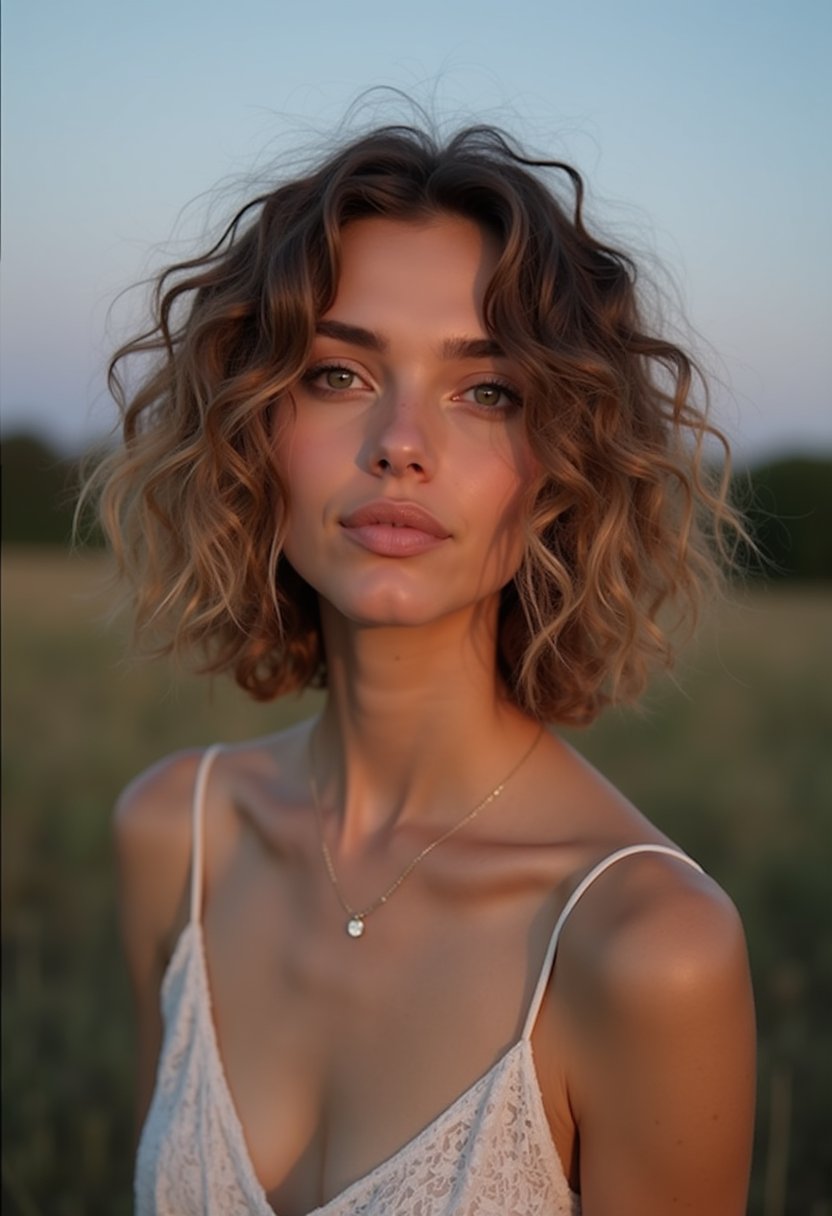 Curly Bob with Soft Layers