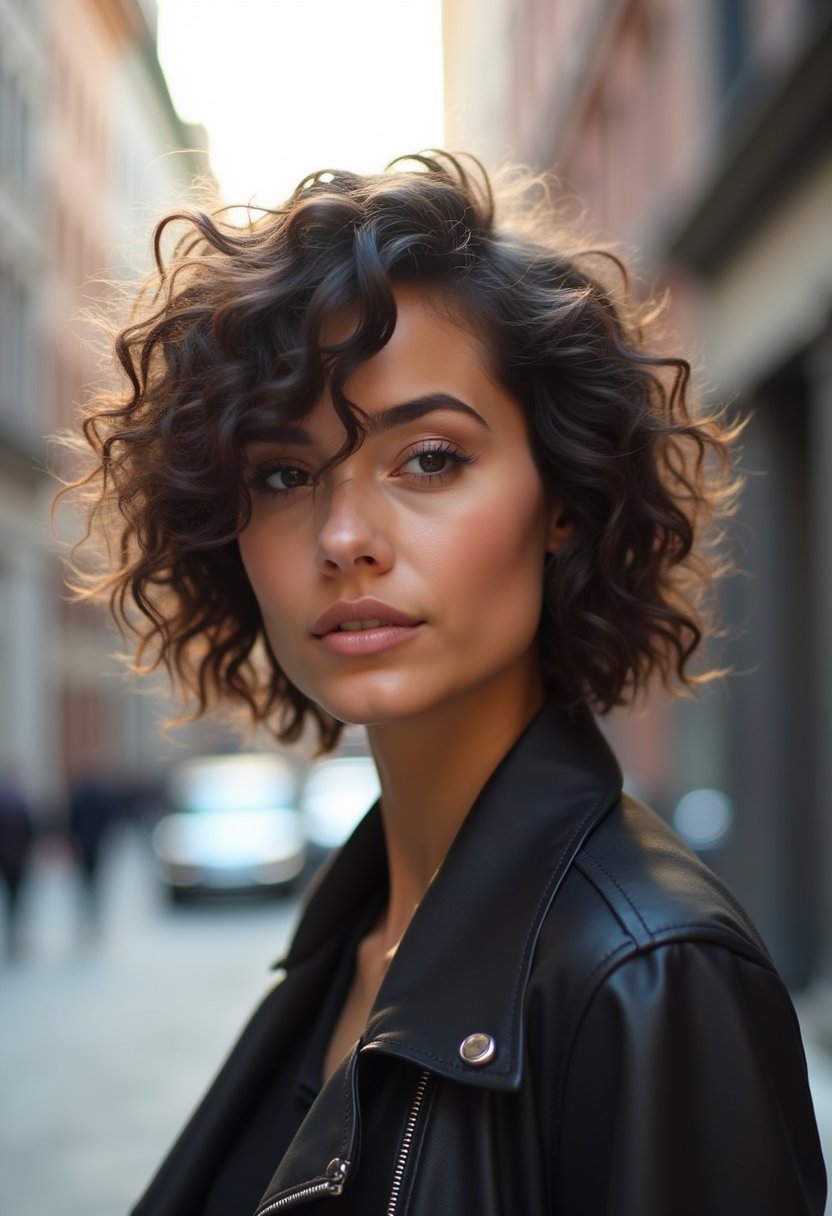 Short Curly Bob with a Tousled Finish