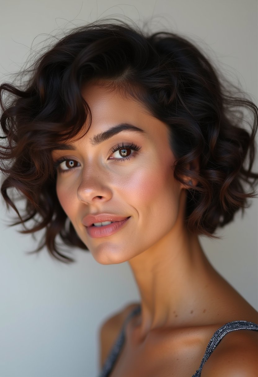 Blunt Curly Bob